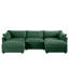 Canapé modulaire en U surdimensionné à 3 places avec 2 repose-pieds mobiles, canapé modulaire surdimensionné avec tiroirs de rangement, vert chenille-999057494