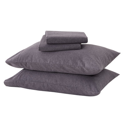 Heathered Cotton Blend Flannel Sheet Set
