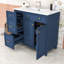 Meuble-lavabo simple autoportant élégant avec lavabo en céramique, porte à fermeture en douceur et tablette réglable-1291763147