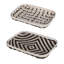 Ensemble de 2 plateaux de lavage Mona en bambou blanc noir tissé