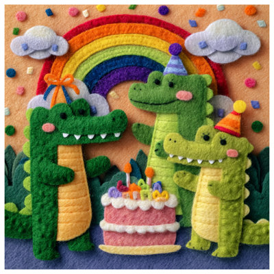 Felt Crocodile Birthday Party Comforter