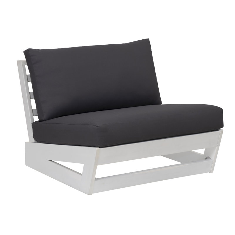 Silbury Outdoor White White Chair, Gray Cushion/White Frame