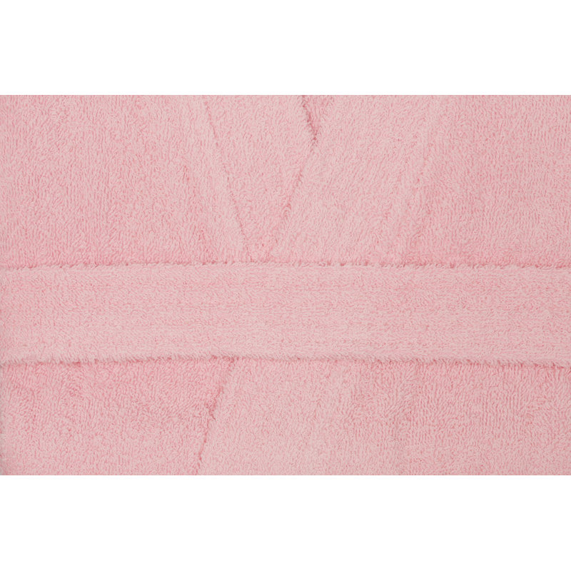 Peignoir 100% coton mi-mollet garçon avec poches, Rose