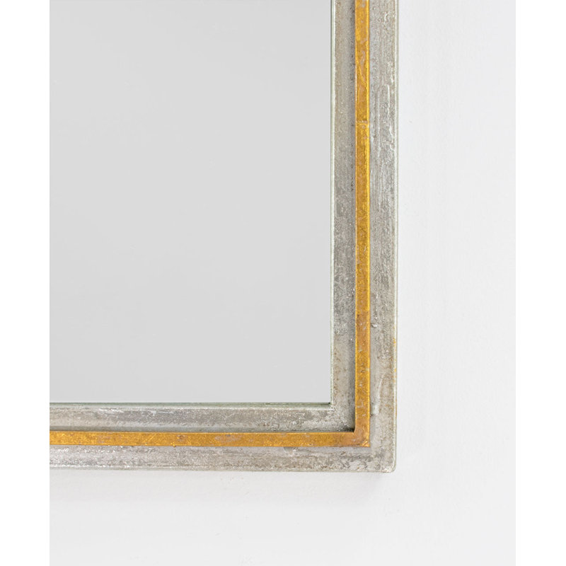 Tiffany Flat Metal Wall Mirror, Silver Leaf/Gold Leaf