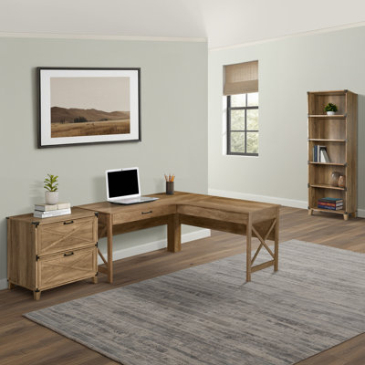 Piece Configurable Writing Desk Office Set