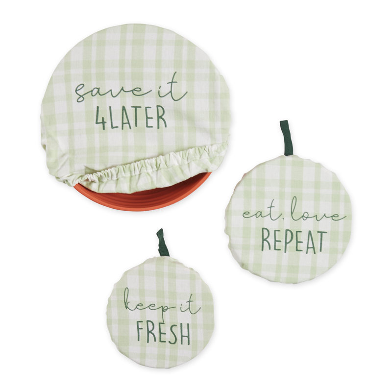 Design Imports 3 - Piece Fabric Cover Set, Green