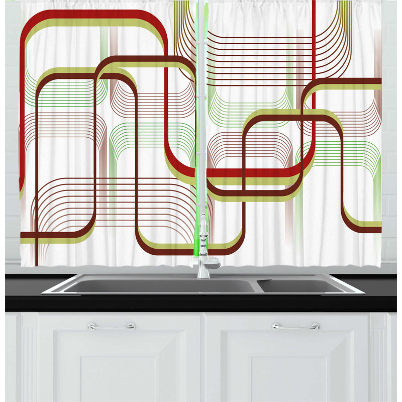 Abstract Pointed Kitchen Curtain