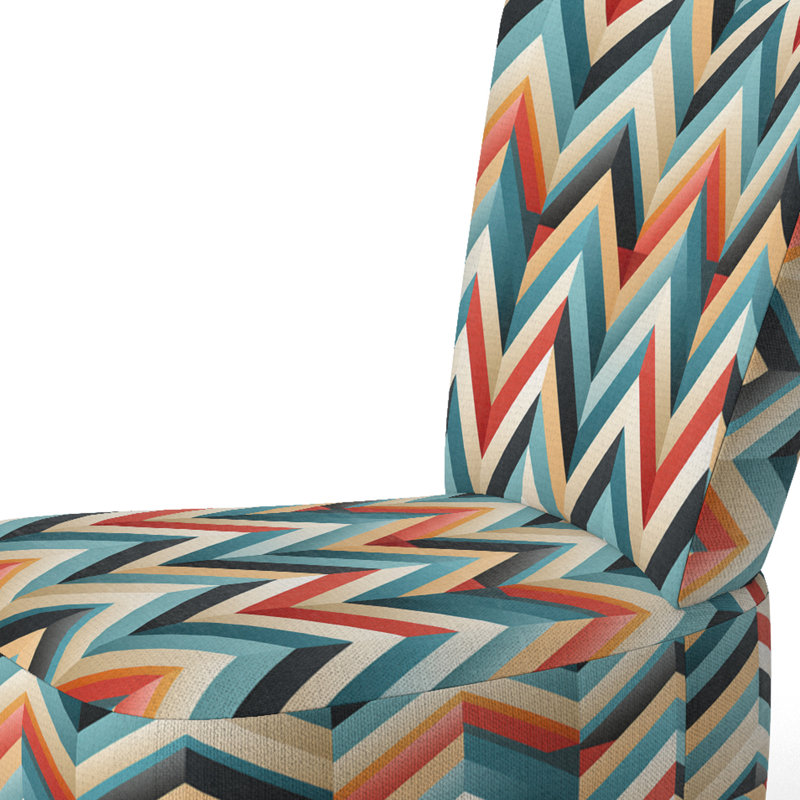 Chaise d'appoint large 27,5 po Roussel, Mélange de polyester bleu / rouge