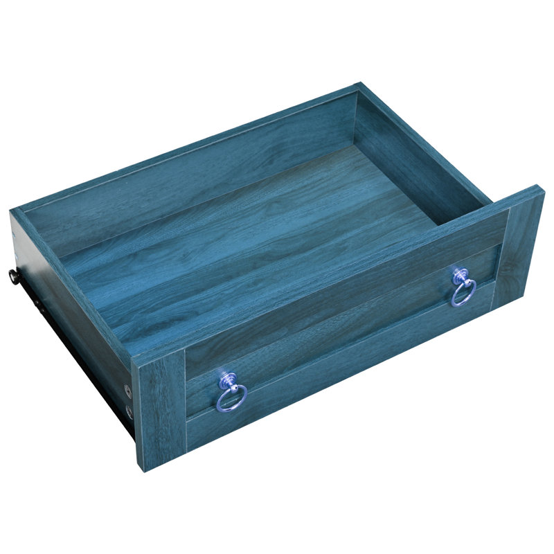  Grande vitrine arquée 73 "avec portes en verre Angileh, Bleu
