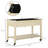 Raised wooden planter with lockable wheels and storage shelf-937885149