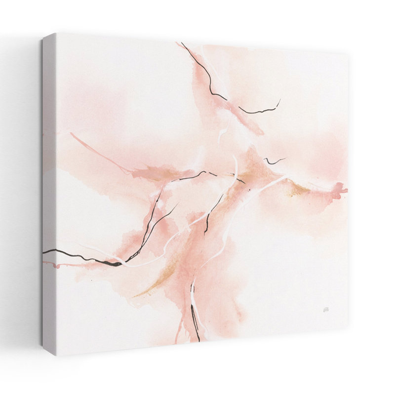 Marbre rose IV, art contemporain abstrait, H 32 po x l 32 po