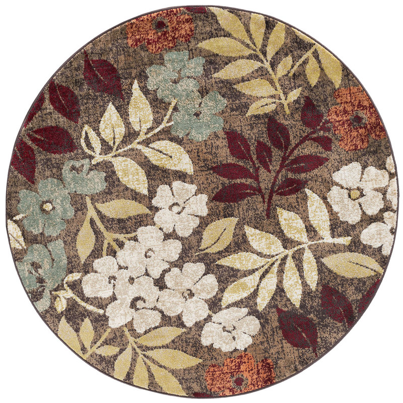 Tapis transitionnel brun Highfill, Rond 7 pi 10 po