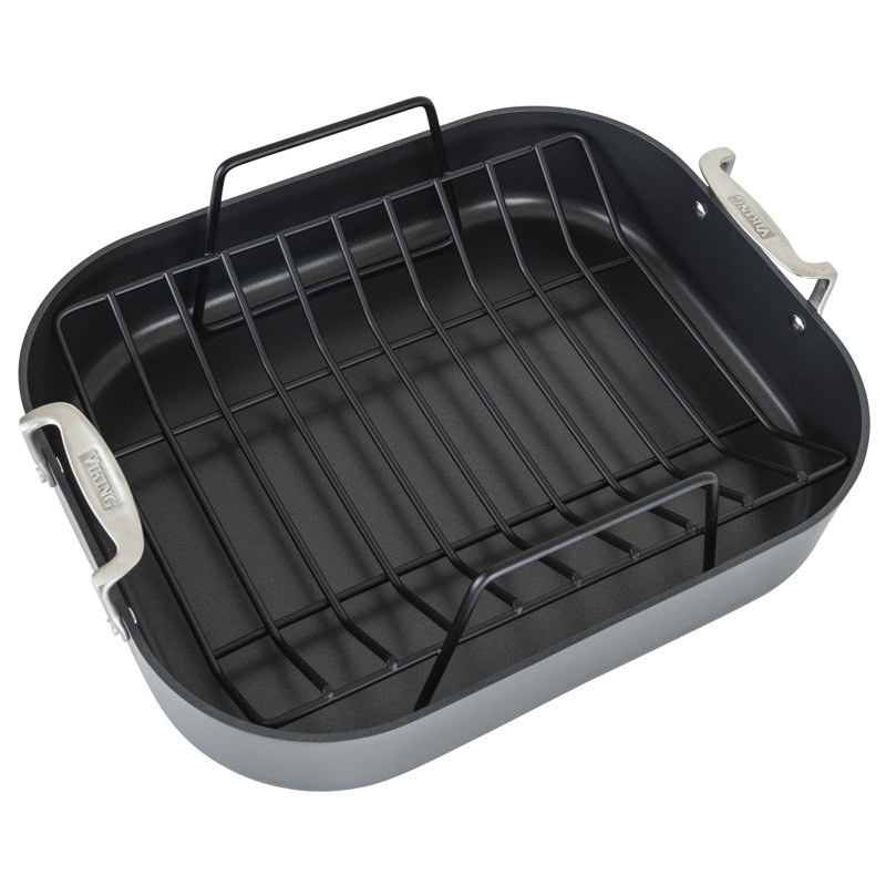Viking Hard Anodized Nonstick Roasting Pan 16-Inch with Rack & Carving Set