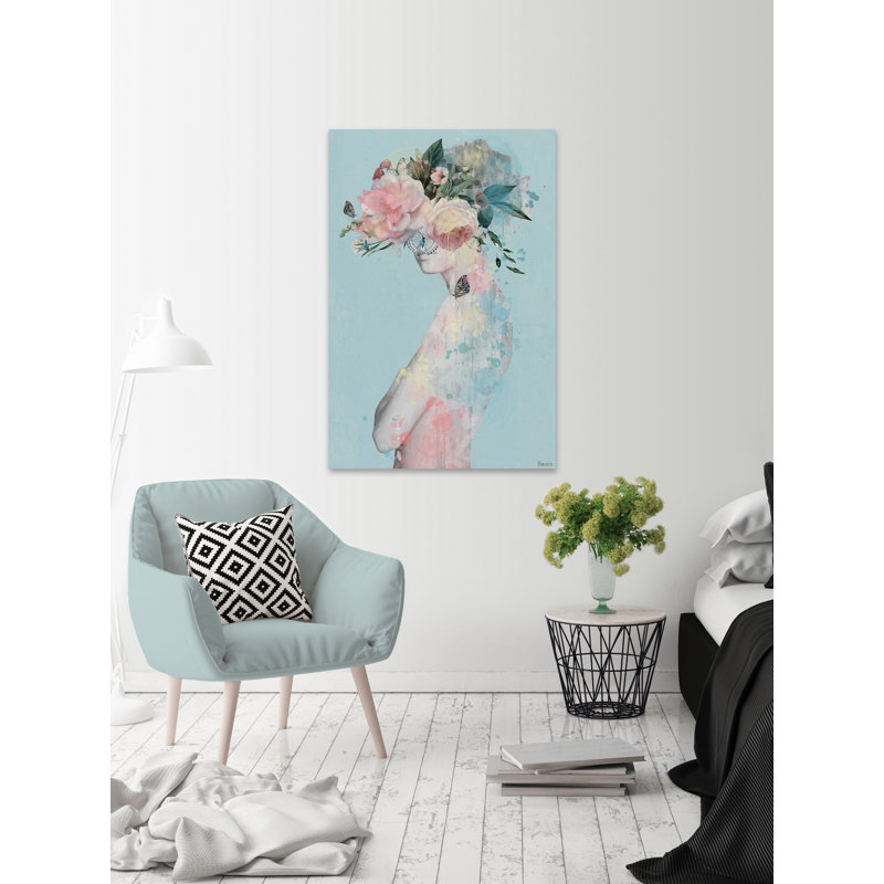 Flower And Butterflies by Parvez Taj - Wrapped Canvas Painting, 76cm H x 51cm W
