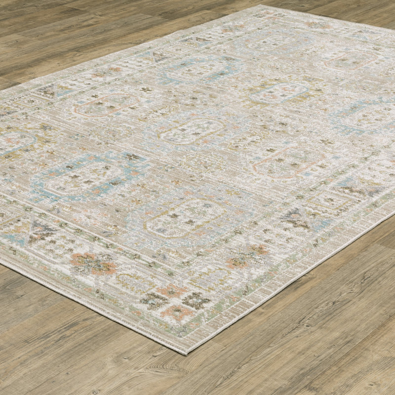 Tapis oriental tissé à la machine Goulart, Rectangle 9 pi 10 po x 13 pi 1 po