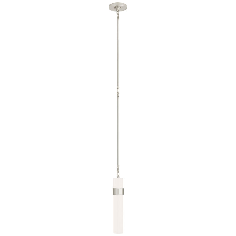 Ian K. Fowler Presidio Petite Pendant, Polished Nickel, Clear, 15.75" H x 6.5" W x 6.5" D