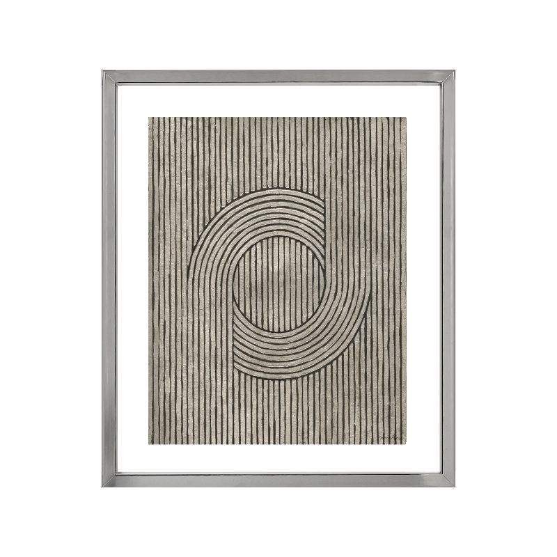 Cedar Grooves III Abstract - Single Picture Frame Print, 161.036 cm H x 133.096 cm W, Aluminium Chrome