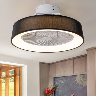 Orren Ellis 42" DIY Shade Retractable Ceiling Fan with LED Lights and Remote