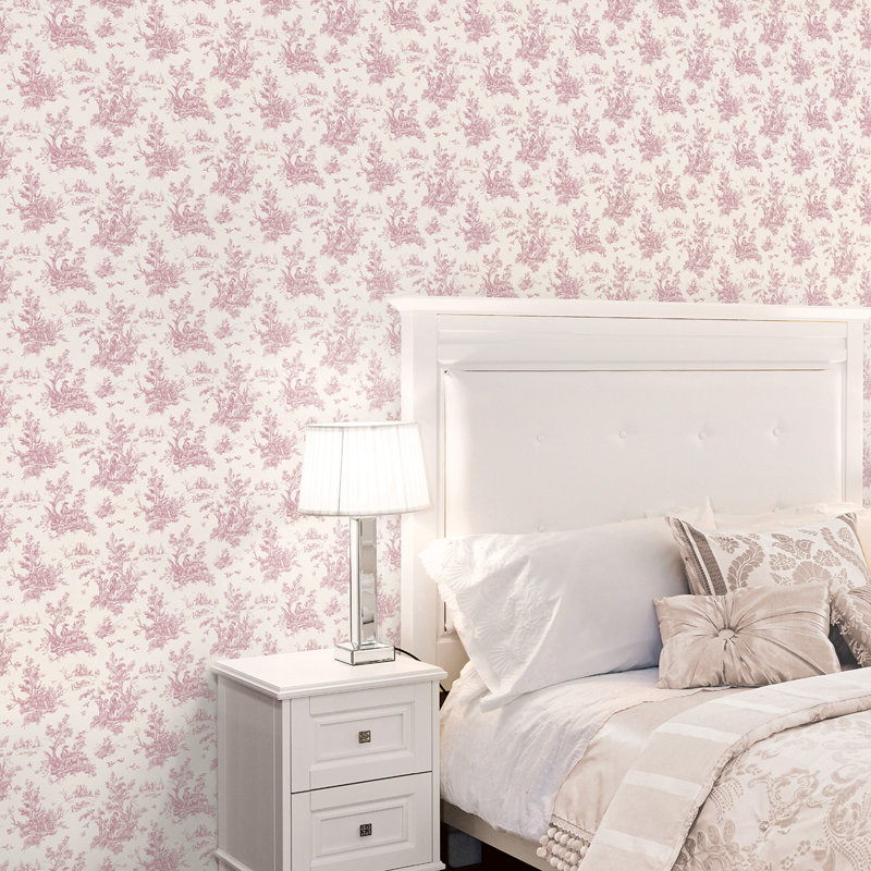 Garretson 1m x 52.8cm Satin Wallpaper Roll, Pink