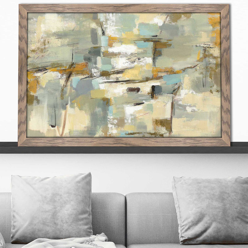 Vieux port - Peinture, Cadre taupe délavé, H 33,5 po x l 49,5 po x P 1 po