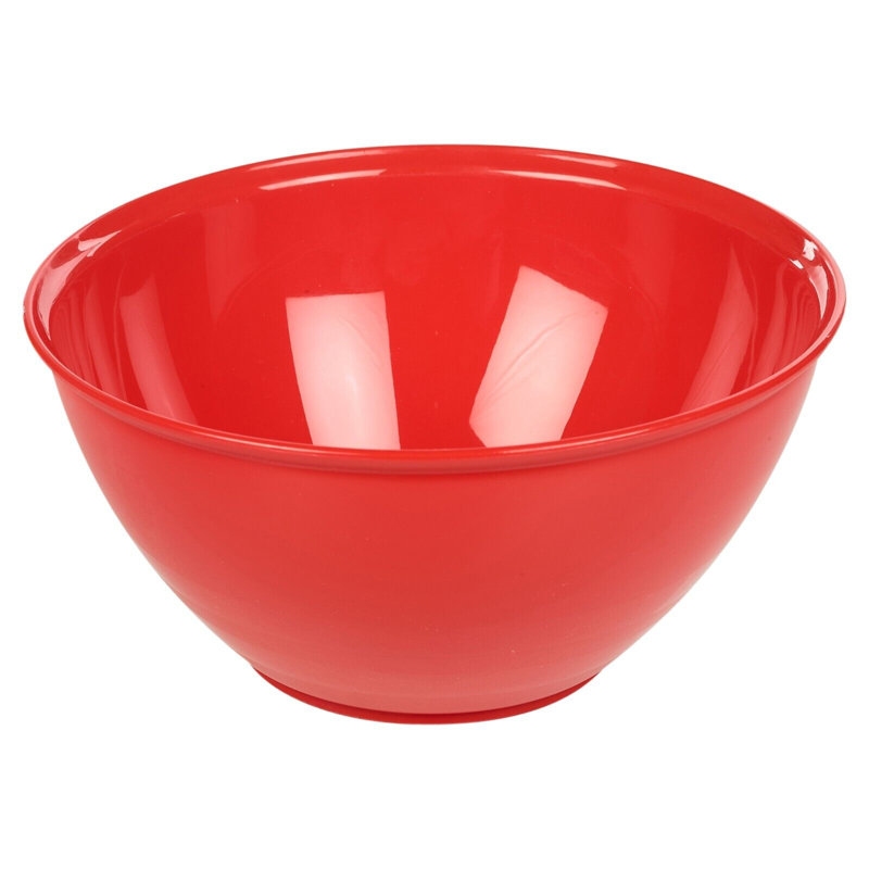 Plastic Colourful Kitchen Mixing Salad Bowl, Red, 1.149 Quarts