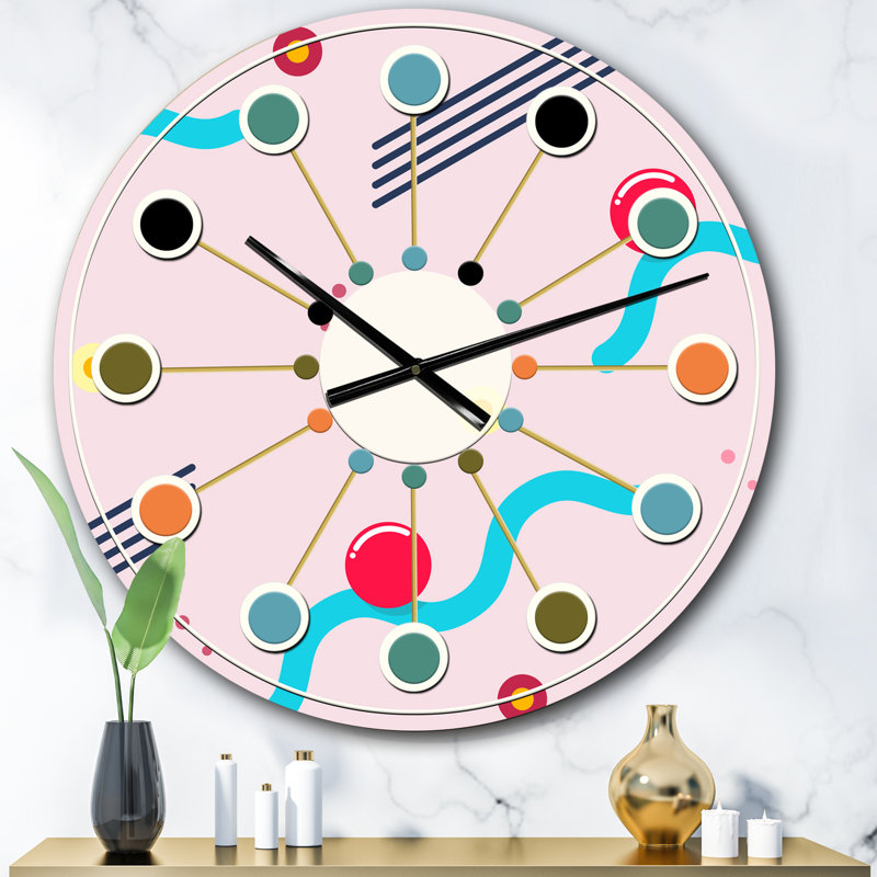 Horloge murale rétro Mid-Century, Surdimensionné