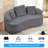 67" Chenille Sectional Curved Sofa With 3 Fluffy Pillows,For Apartment/Small Spaces-1810743381