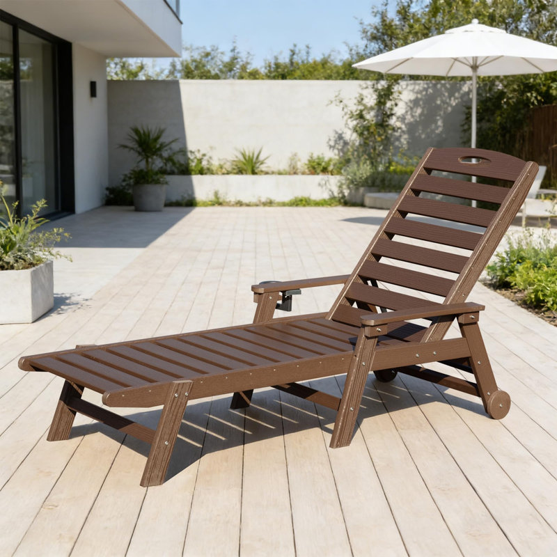 Patio Lounge Chair Outdoor, Brown