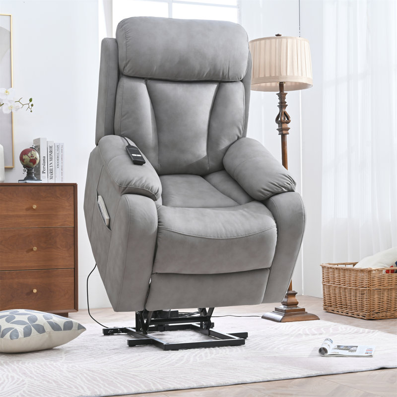Fauteuil inclinable électrique pour personnes âgées, Polyester gris clair