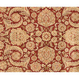Hand Knotted Wool Area Rug in Red And Ivory