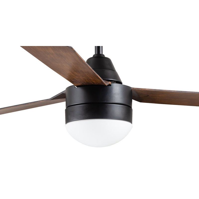 Harlene 122cm Ceiling Fan with Light Kit, Bronze, Black