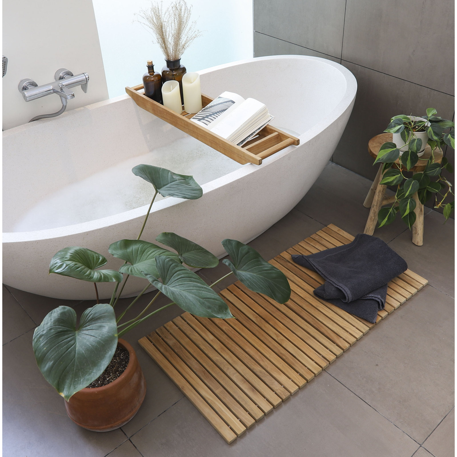 Teak Wood Bath Mat