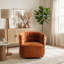 Fauteuil demi-tonneau pivotant en velours Amundsen-1170098677