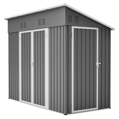 Storage Shed with Weatherproof Sloping Roof and 4 Air Vents Metal Frame Outdoor Tool Shed for Garden Storage