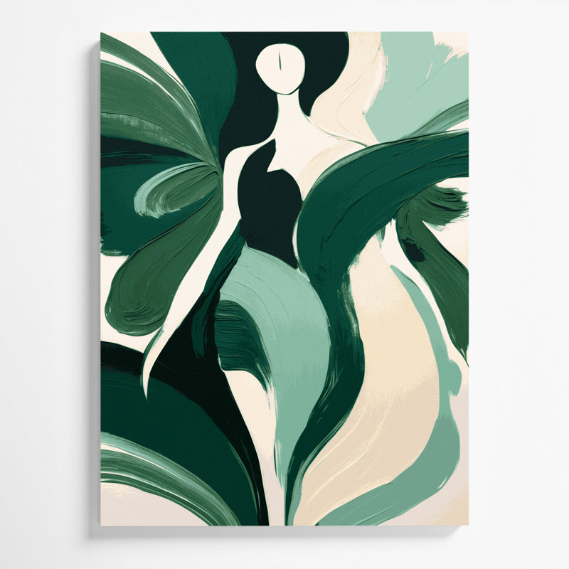Abstract Figurative 95 Green Canvas Wall Art