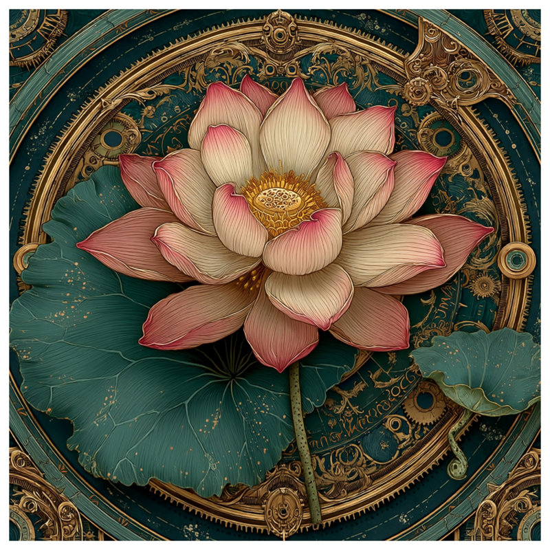Housses de couette complexes à motif de lotus, Twin