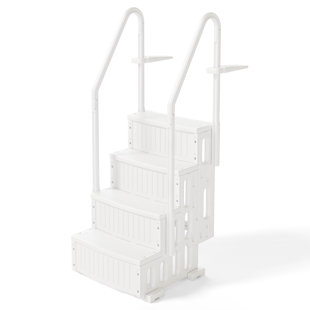 Plastic 4-Step Pool Ladder Heavy-Duty Safety Step For In Ground And Above Ground Pool
