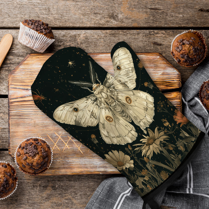 Moth Glow Oven Mitt Cotton Twill