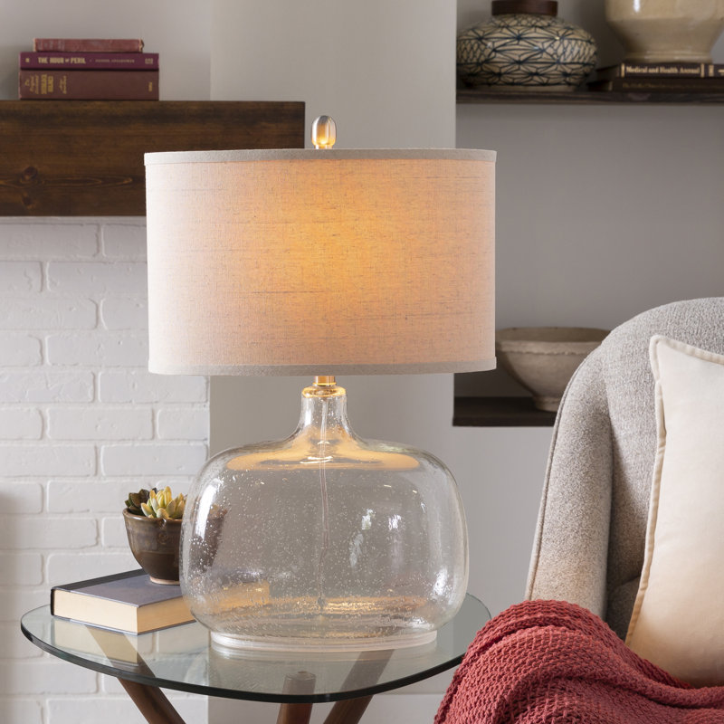Lampe de table transitionnelle 24 po Breely, Transparent, Beige