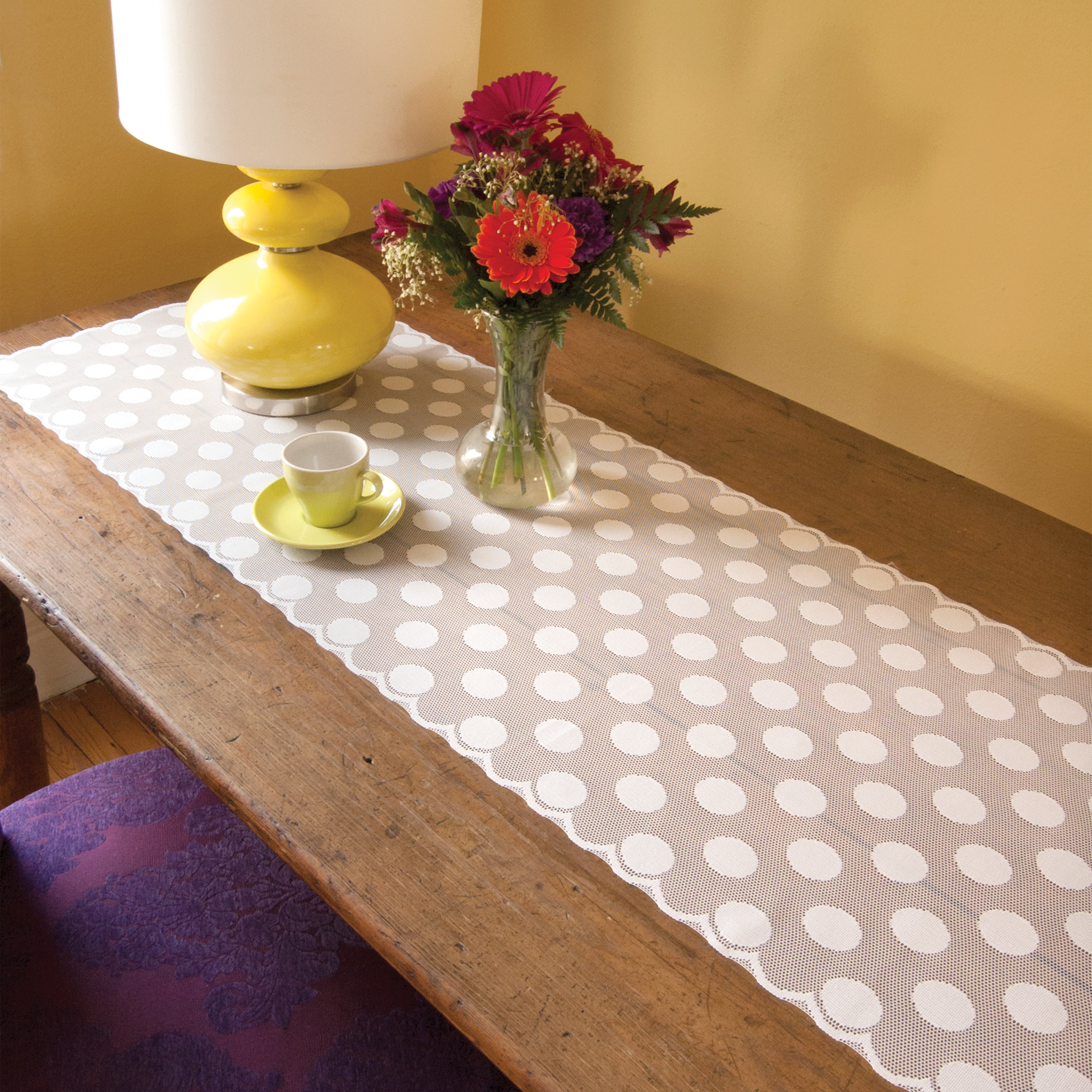 Darby Home Co Haughton Polka Dots Lace Rectangular Table Runner ...