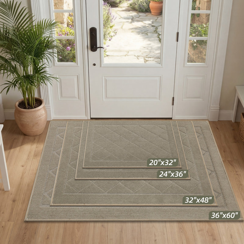 Door Mat Non Slip Rubber Backing Front Door Mat Indoor Entrance Dirt Trapper Inside Door Mats Absorbent Washable Esay Clean Mats for Indoor Doormat