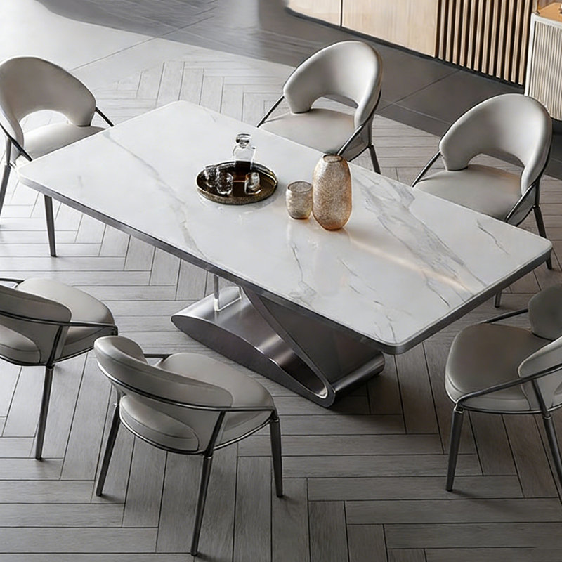 Table de salle à manger moderne et minimaliste, H 29,53 po x L 70,87 po x l 35,43 po
