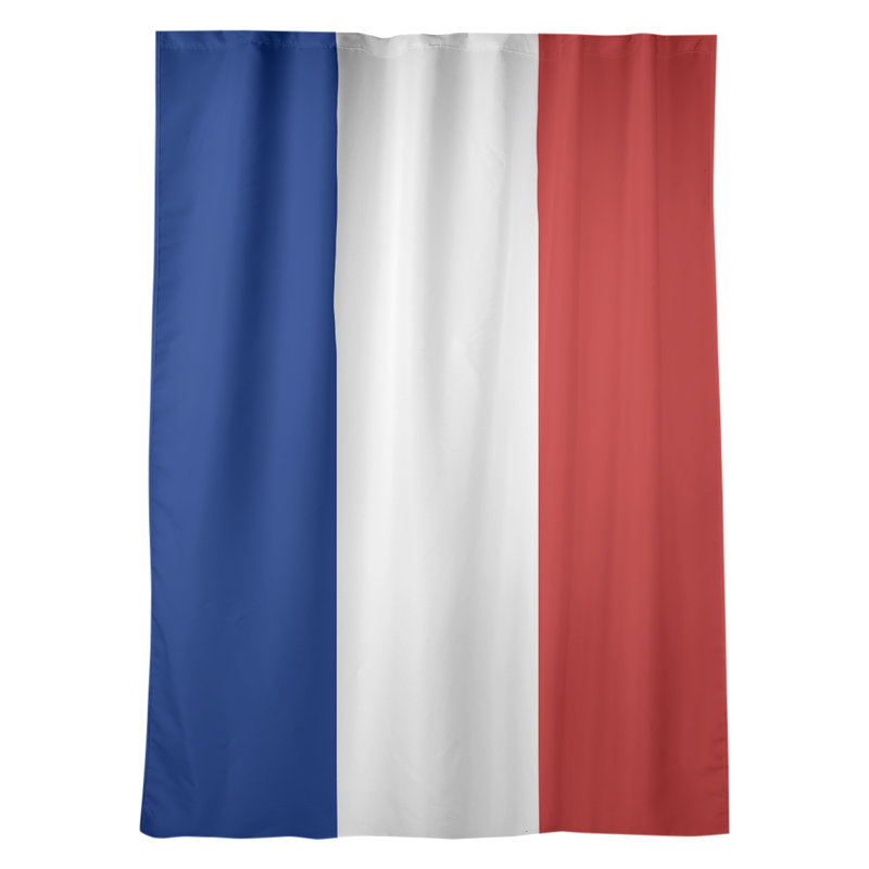 New York Big Sateen Room Darkening Curtain Single Panel, 53" W x 87" L, Blue/White/Red