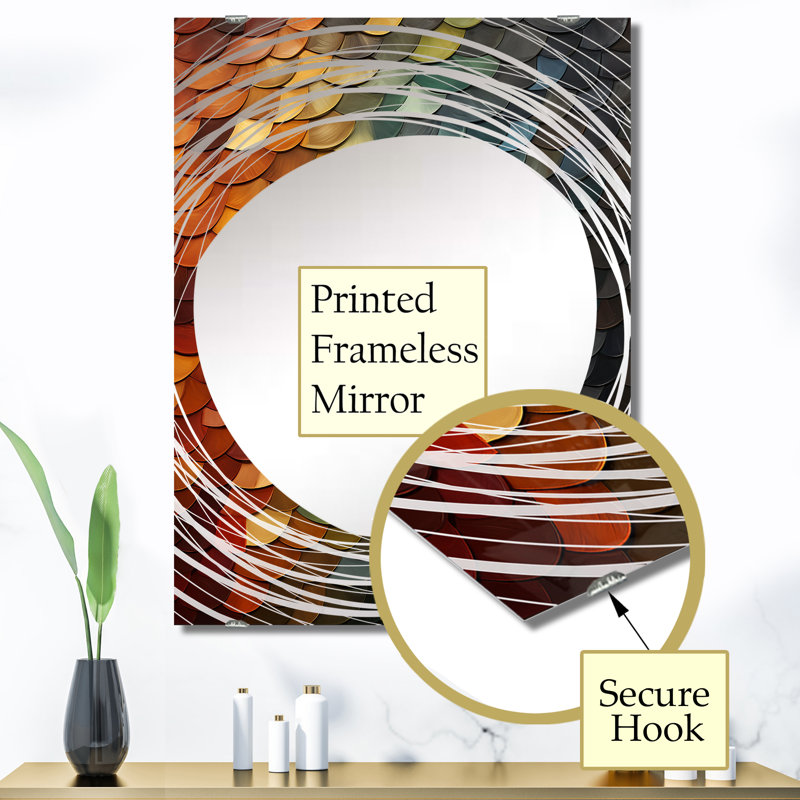 Adorno - Autre miroir mural abstrait, 40 po x 30 po