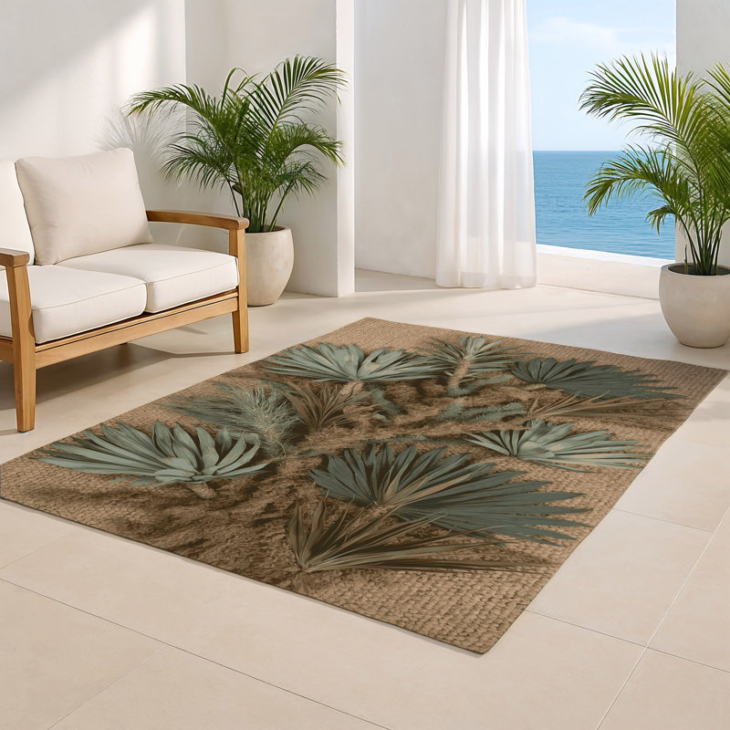 Tapis d'intérieur et d'extérieur brun Nature, Rectangulaire 2 pi x 3 pi