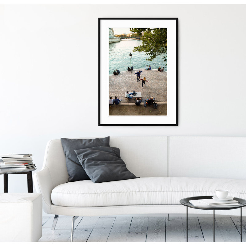 Happy Hour, Paris - Picture Frame Photograph on Paper , 31.5" H x 22.5" W, Black Framed