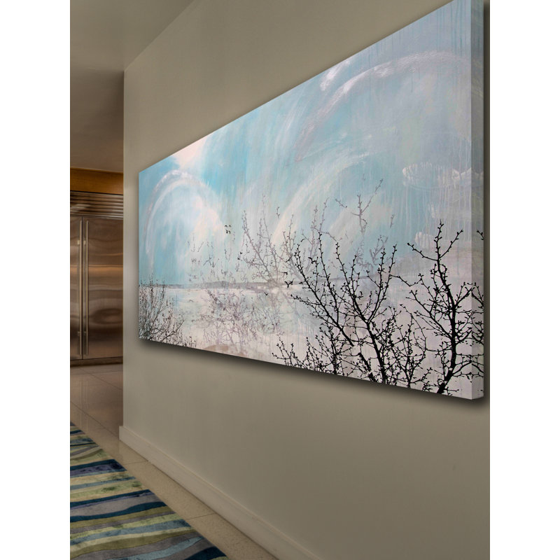« simple lake effect » par tracy silva barbosa, reproduction d’art sur toile tendue, H 22,5 po x l 45 po
