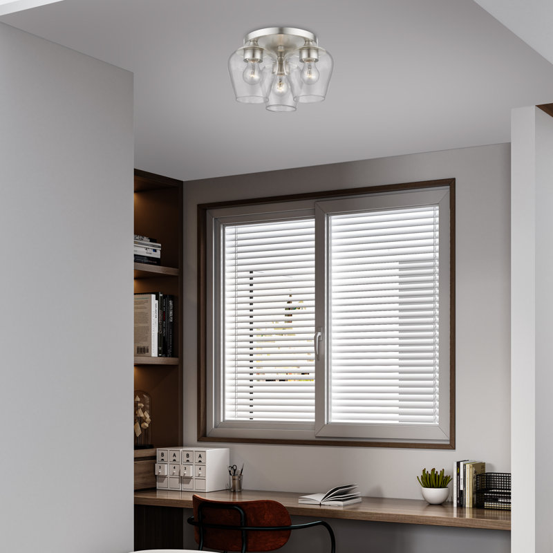 Chrisha Orizaba 3-Light 13" Flush Mount, Brushed Nickel