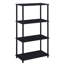 Bibliothèque noire 22,94 lb avec 4 tablettes en bois - Revêtement thermolaqué robuste et élégant pour une utilisation durable-127306638