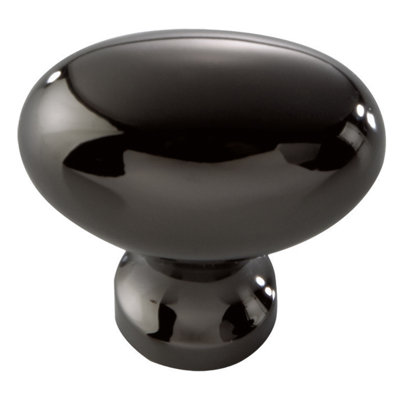 Poignée ovale de la collection Williamsburg - bouton d'armoire de 1-1 / 4 po x 13/16 po en nickel noir